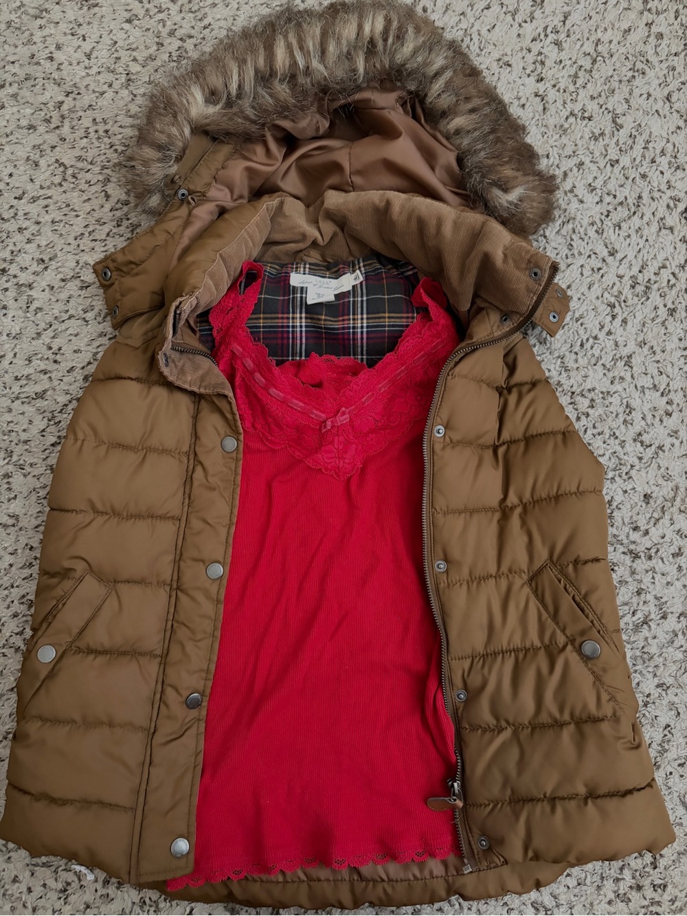 Vintage Brown Faux Fur Jacket